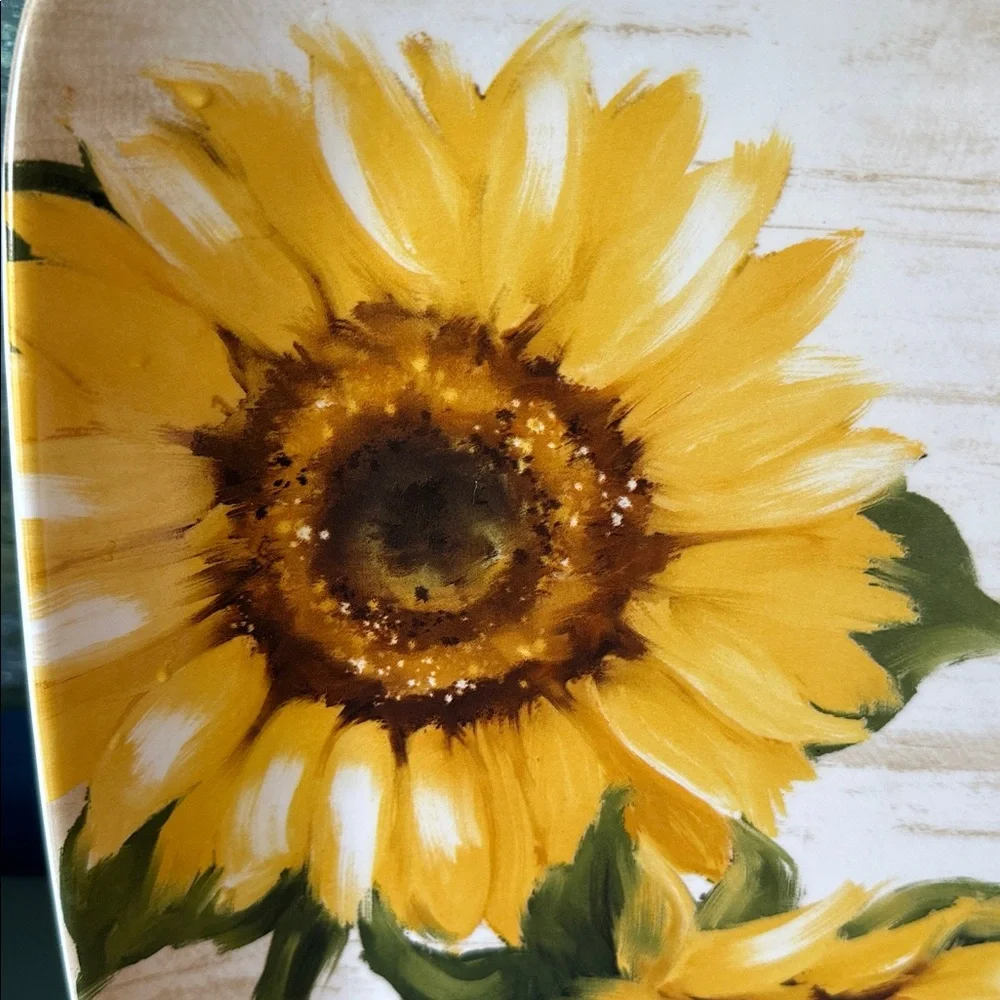 Large Serving Platter with Big Beautiful Sunflowers by Certified International